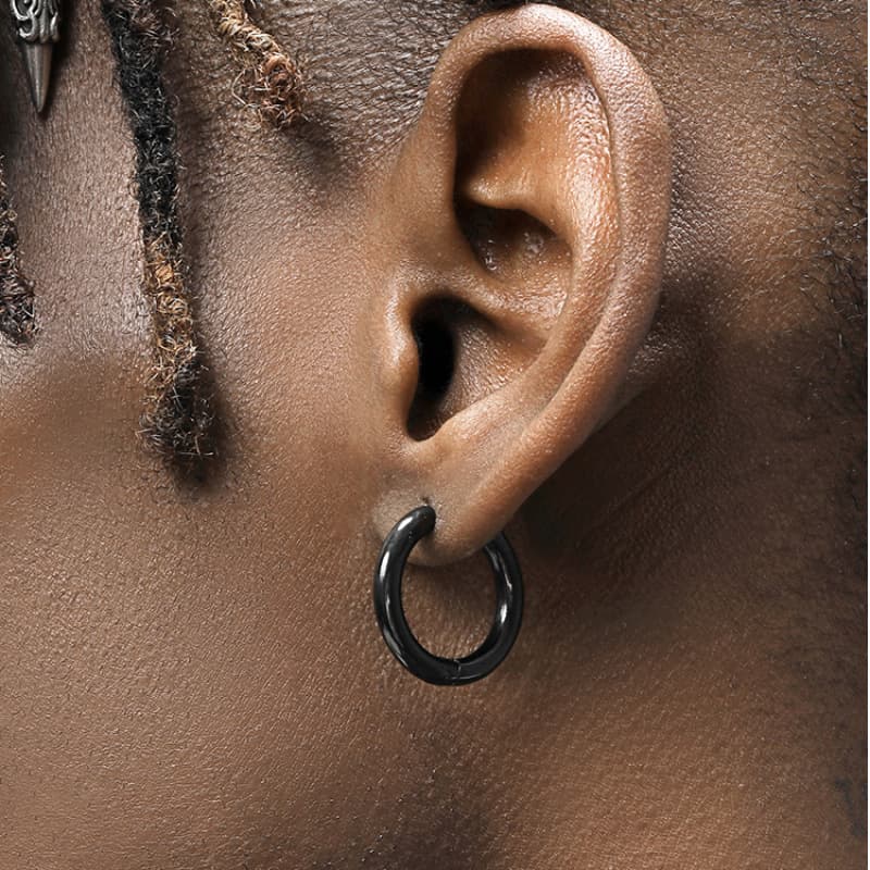 メンズピアス シンプル フープ ピアス