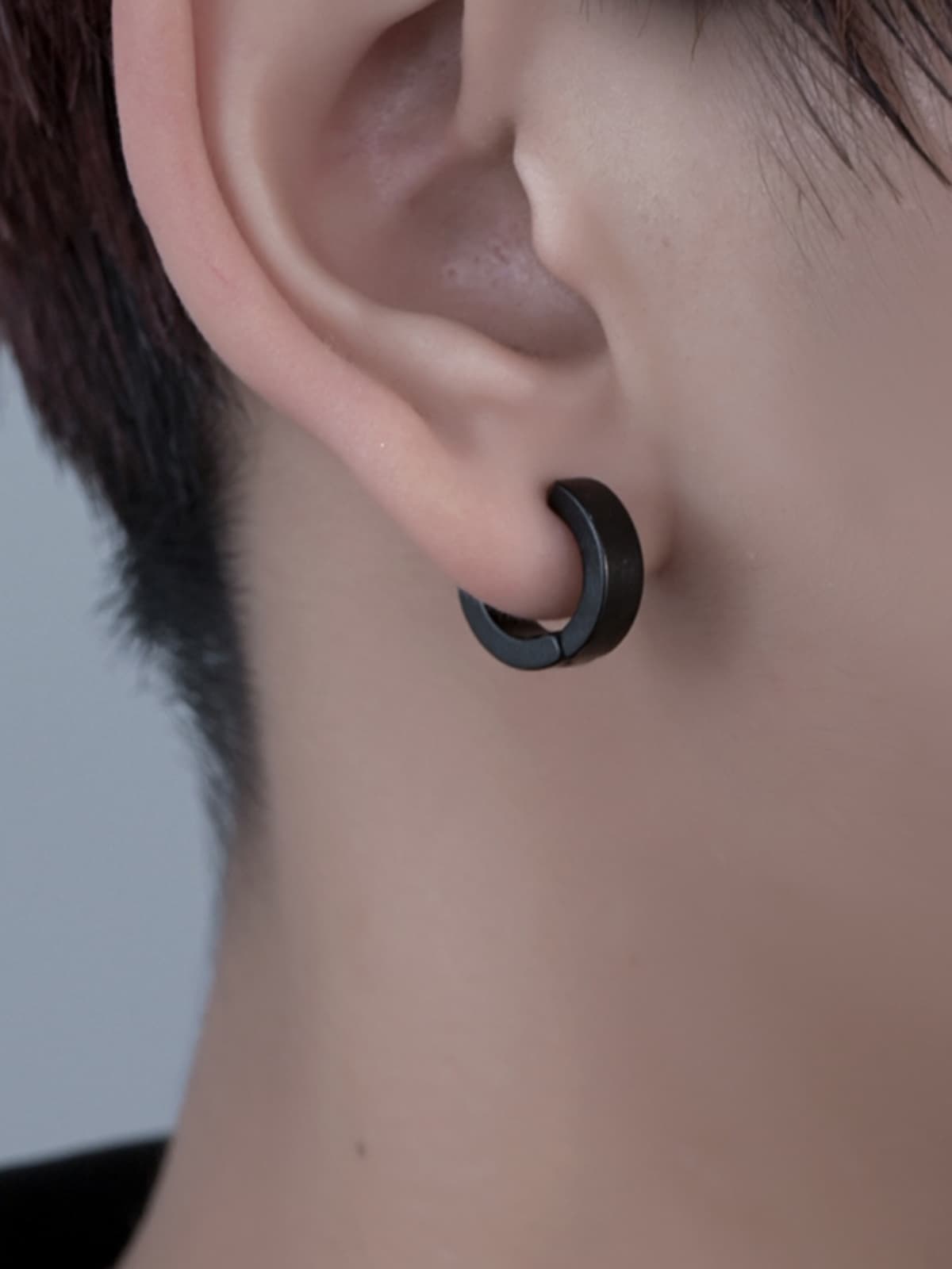 メンズピアス シンプルフープピアス