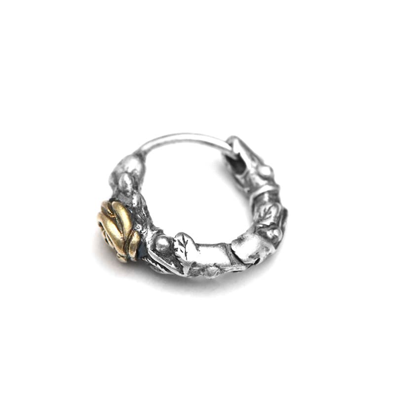 メンズピアス 薔薇の蔓フープピアス
