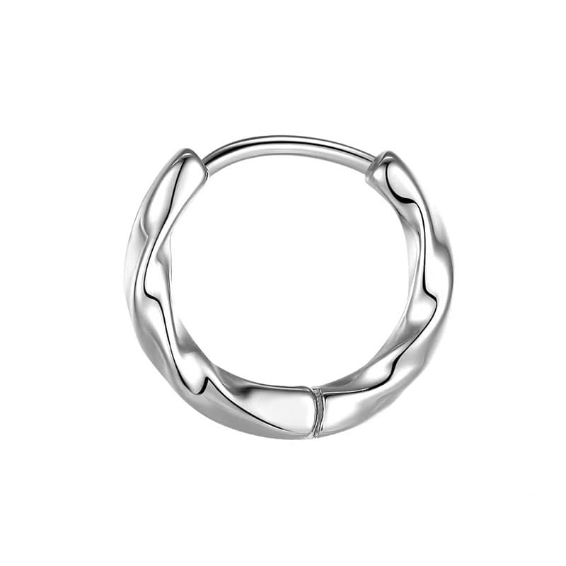 メンズピアス ねじれデザイン フープピアス
