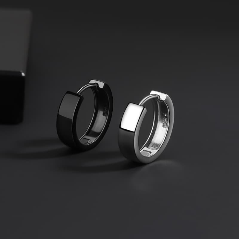 メンズピアス シンプル輪型フープピアス