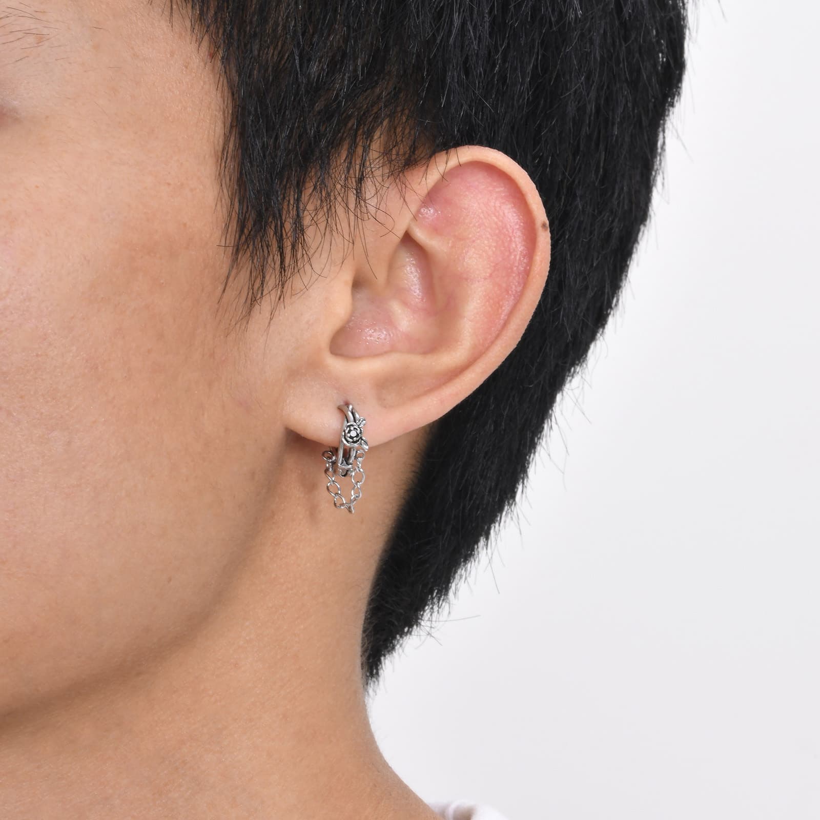 メンズピアス アンティーク調チェーンピアス