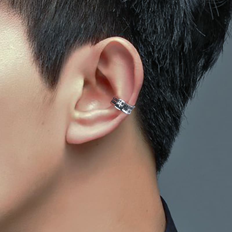 メンズピアス イヤーカフ シンプル幅広イヤーカフ
