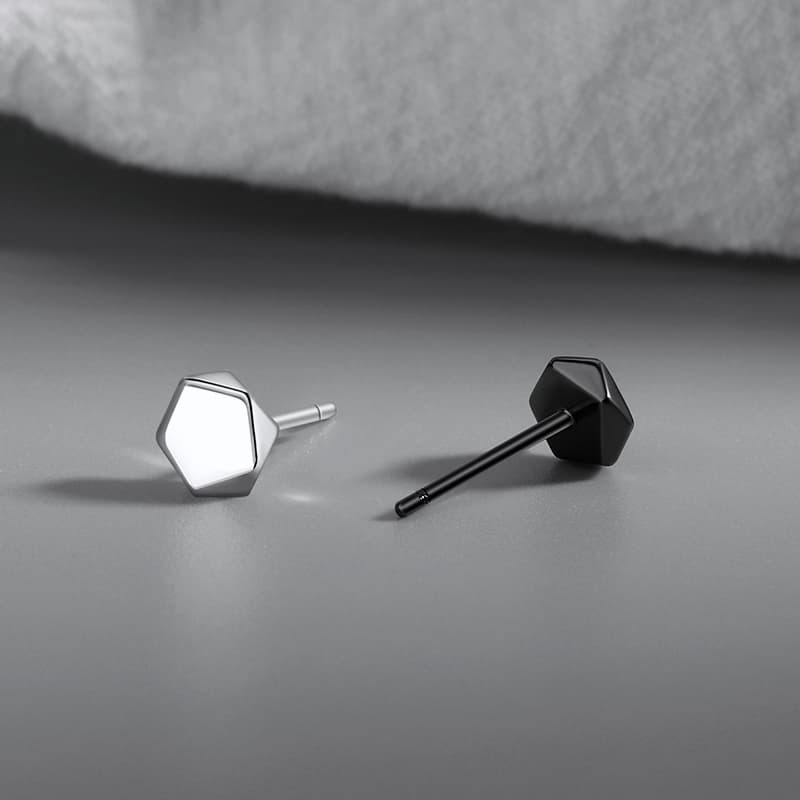 メンズピアス 六角形 ジオメトリックピアス