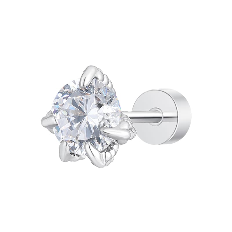 メンズピアス 宝石のように輝く花弁風スタッドピアス