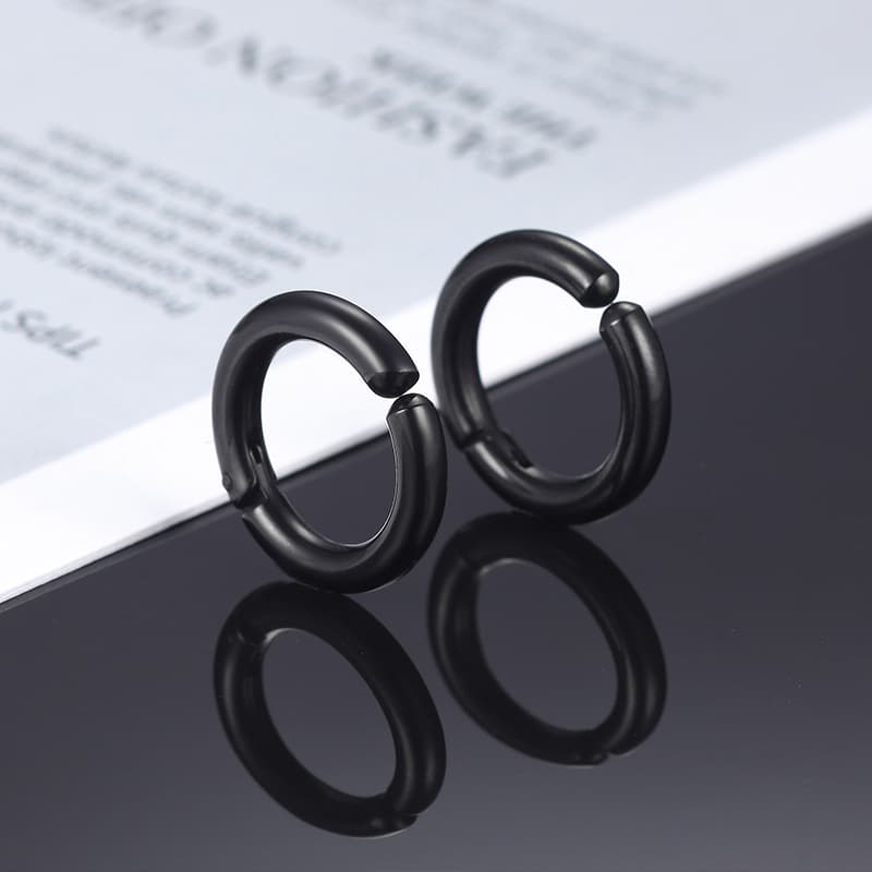 メンズピアス イヤーカフ シンプル二重装飾イヤーカフセット