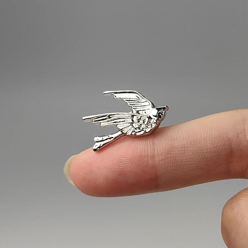 メンズピアス 鳥のシルエット イヤーカフ
