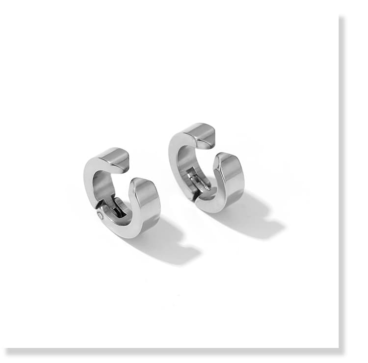 メンズピアス シンプル フープピアス 両耳用