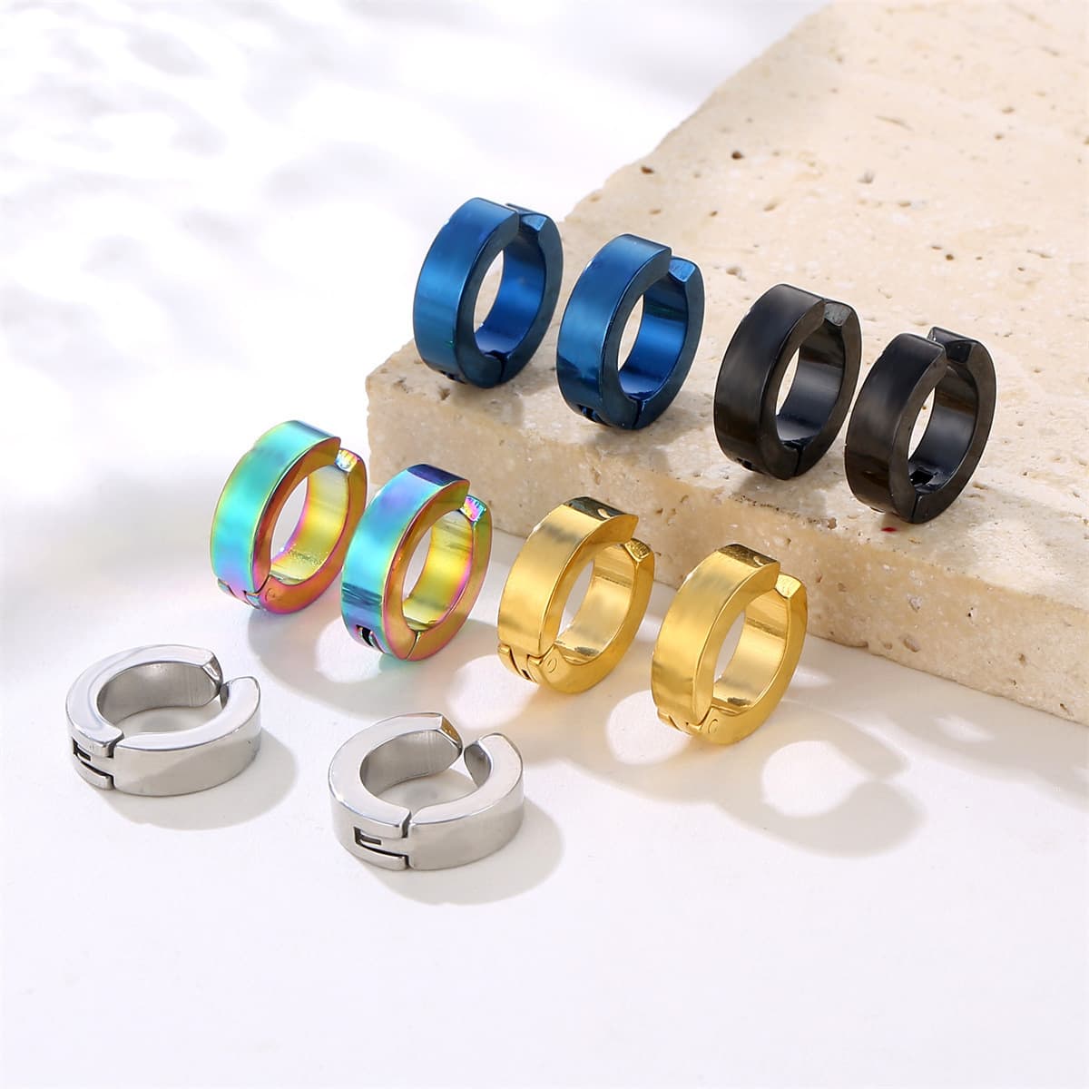 メンズピアス シンプルフープイヤーカフ