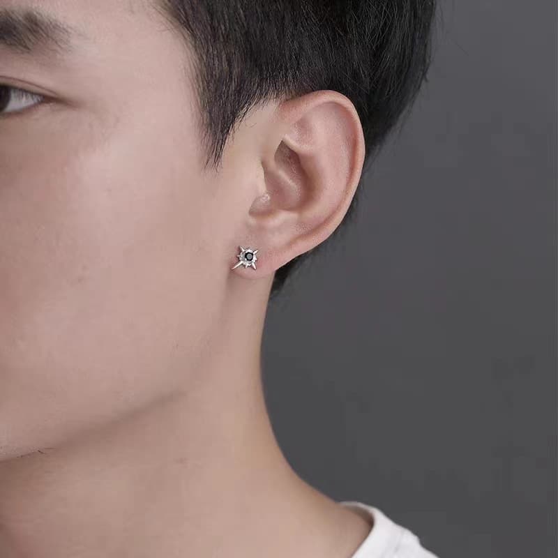 メンズピアス 北極星モチーフ シンプルスタッドピアス