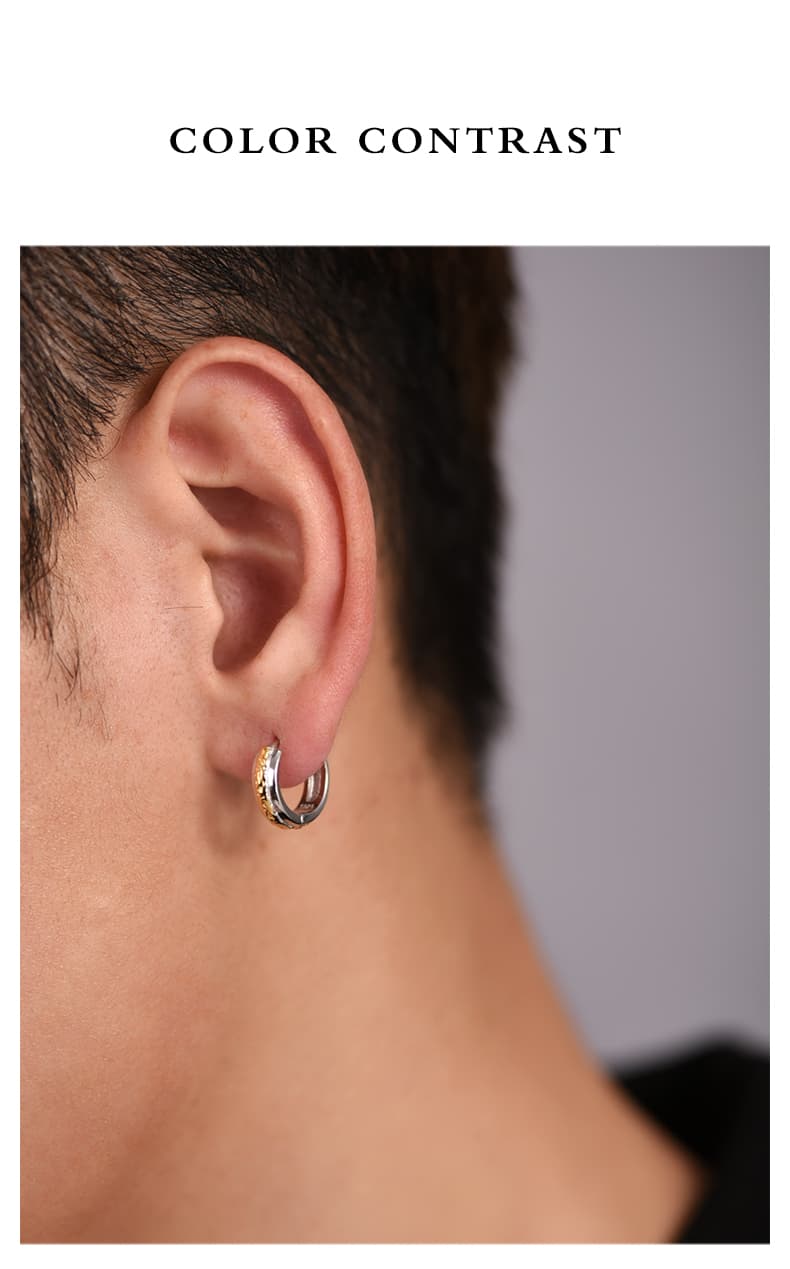 メンズピアス メンズピアス 重厚感二層式フープピアス