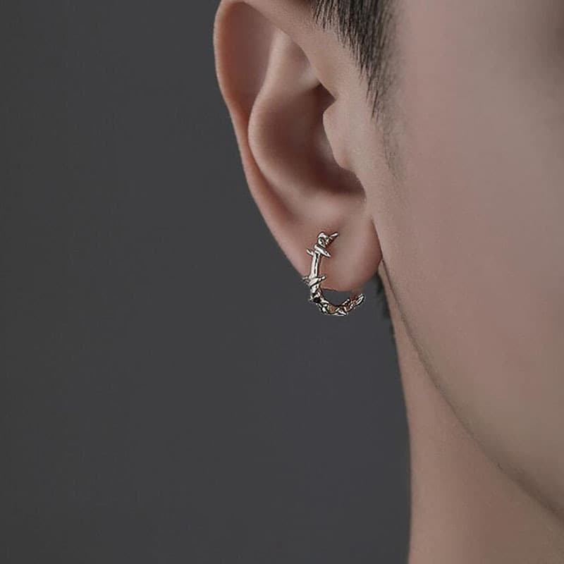 メンズピアス 三日月トゲデザインリング