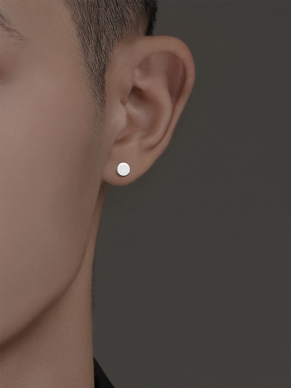 メンズピアス 丸型サークルスタッドピアス