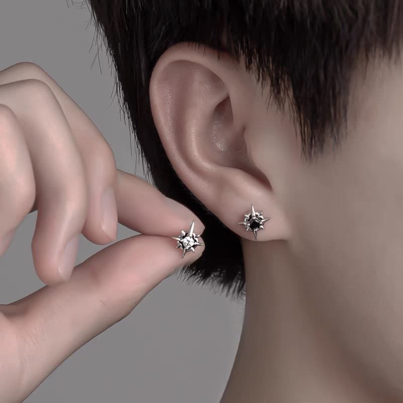 メンズピアス 六芒星スパイクピアス