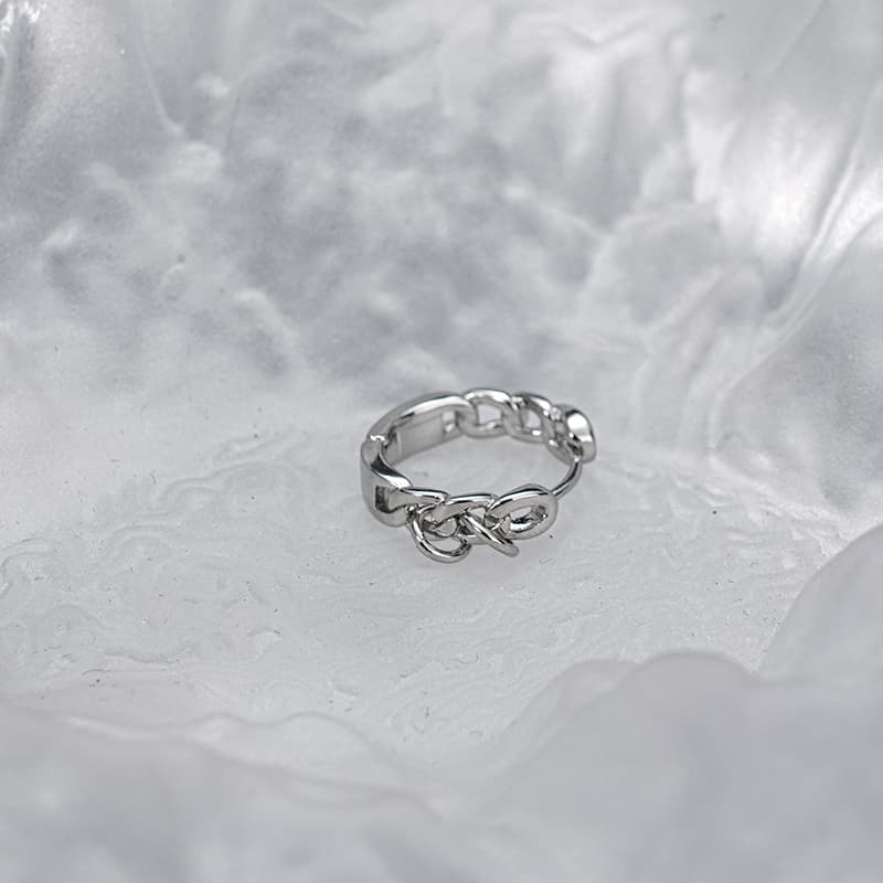 メンズピアス チェーンデザインフープピアス