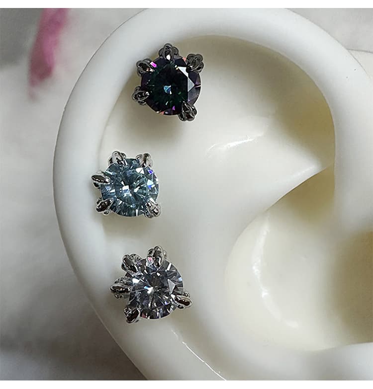 メンズピアス メンズピアス 上質な方形スタッドピアス