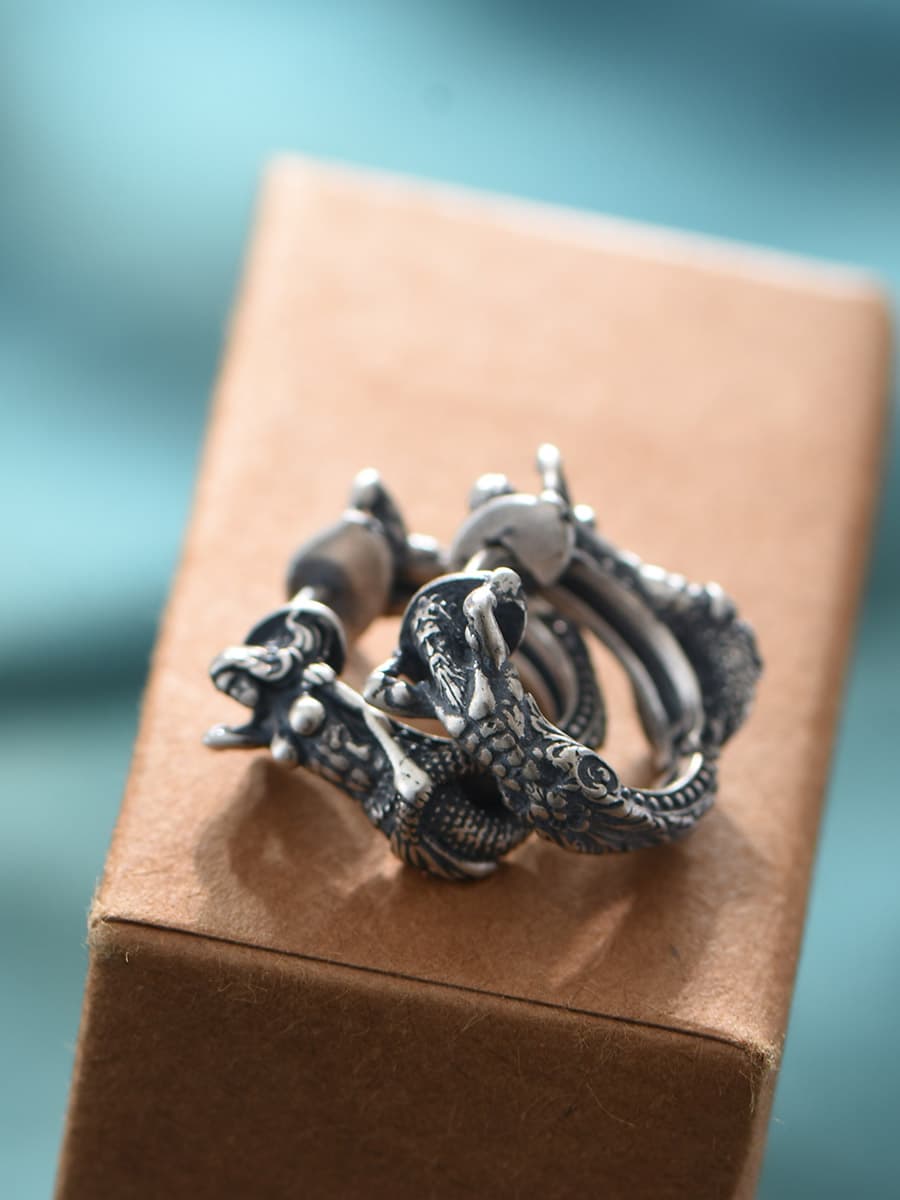 メンズピアス メンズピアス 神話の竜 フープピアス