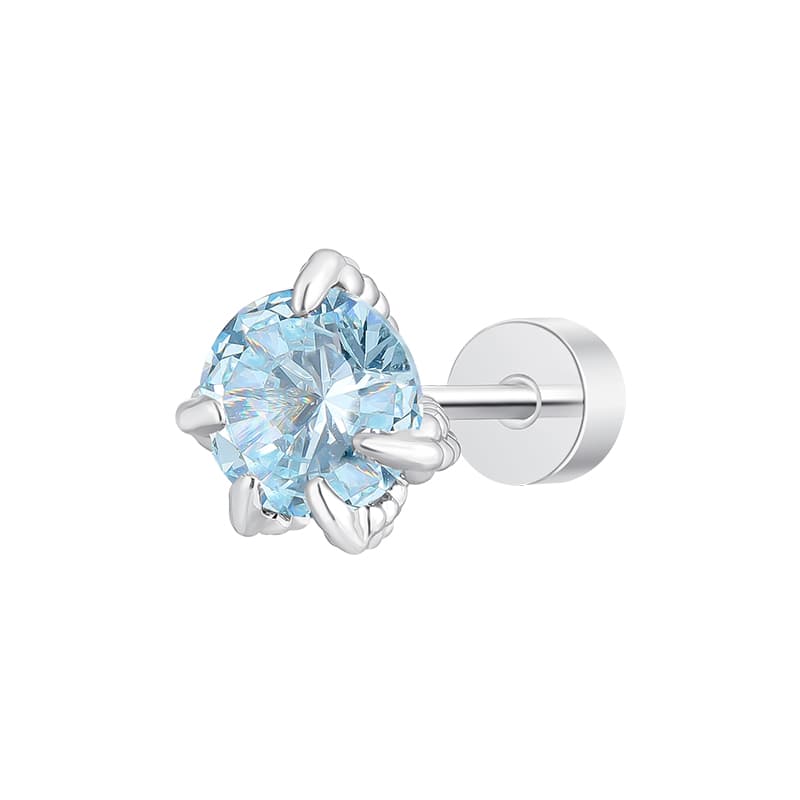 メンズピアス 宝石のように輝く花弁風スタッドピアス