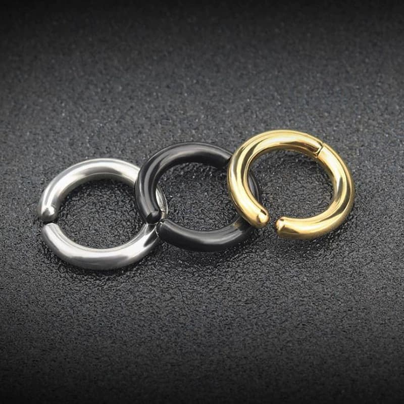 メンズピアス シンプル輪状イヤリング