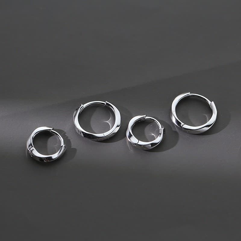 メンズピアス シンプル輪型フープピアス