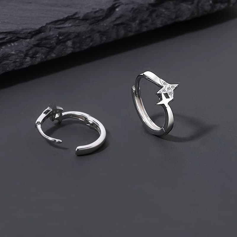 メンズピアス リングピアス シンプル曲線フープピアス 片耳用