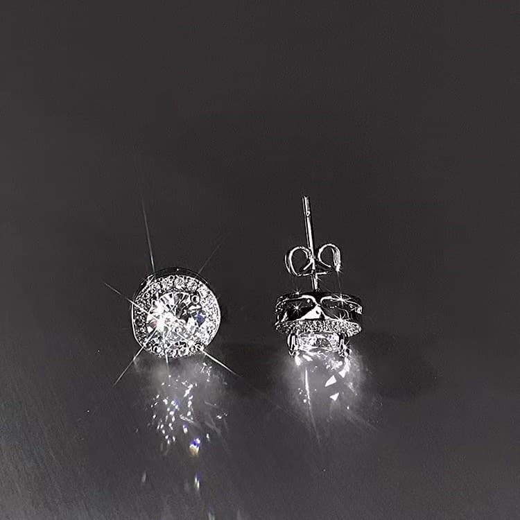 メンズピアス 宝石輝きラウンドストーンピアス
