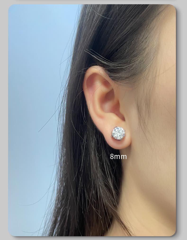メンズピアス 煌めく丸型人工石マグネット式耳飾り