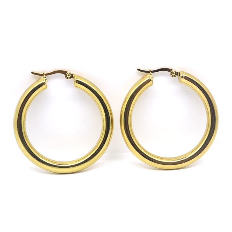メンズピアス シンプル太フープピアス