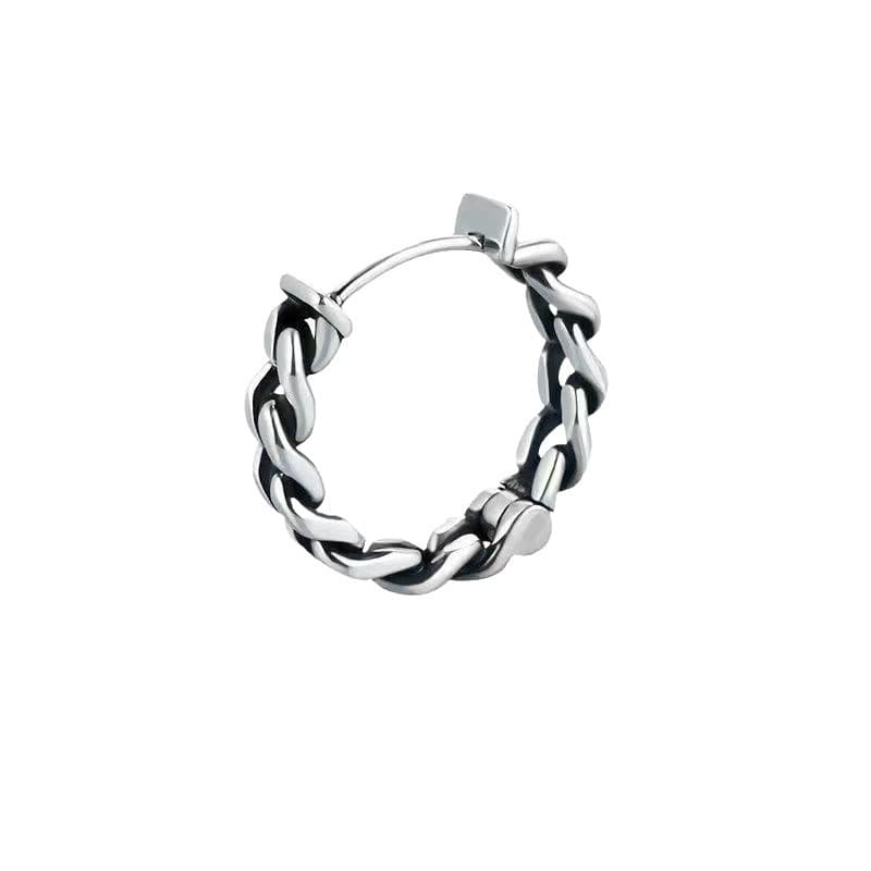 メンズピアス チェーンピアス ねじれ風デザイン輪っか型ピアス