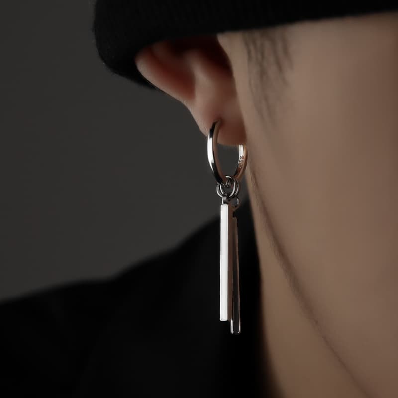 メンズピアス 二連バーピアス