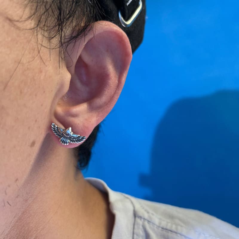 メンズピアス 空翼スタッドピアス
