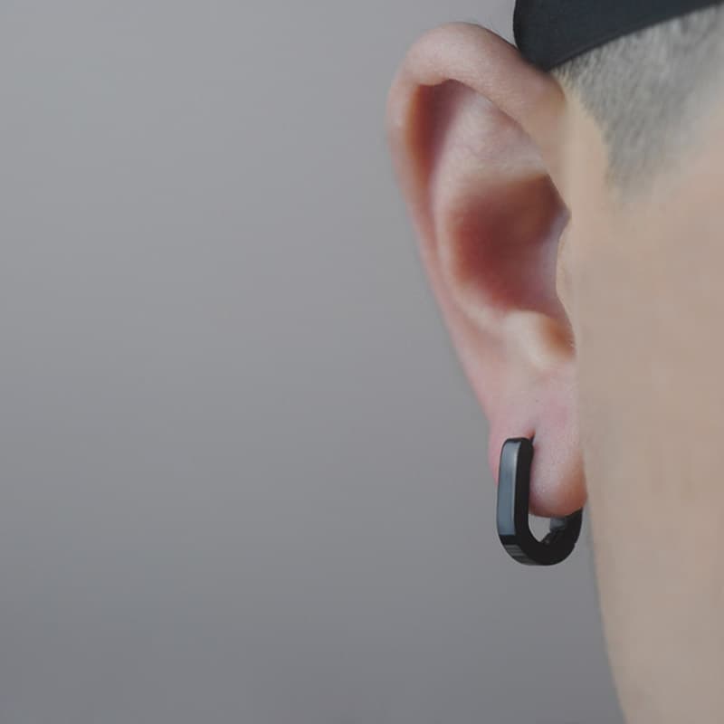 メンズピアス シンプル長方形マットピアス
