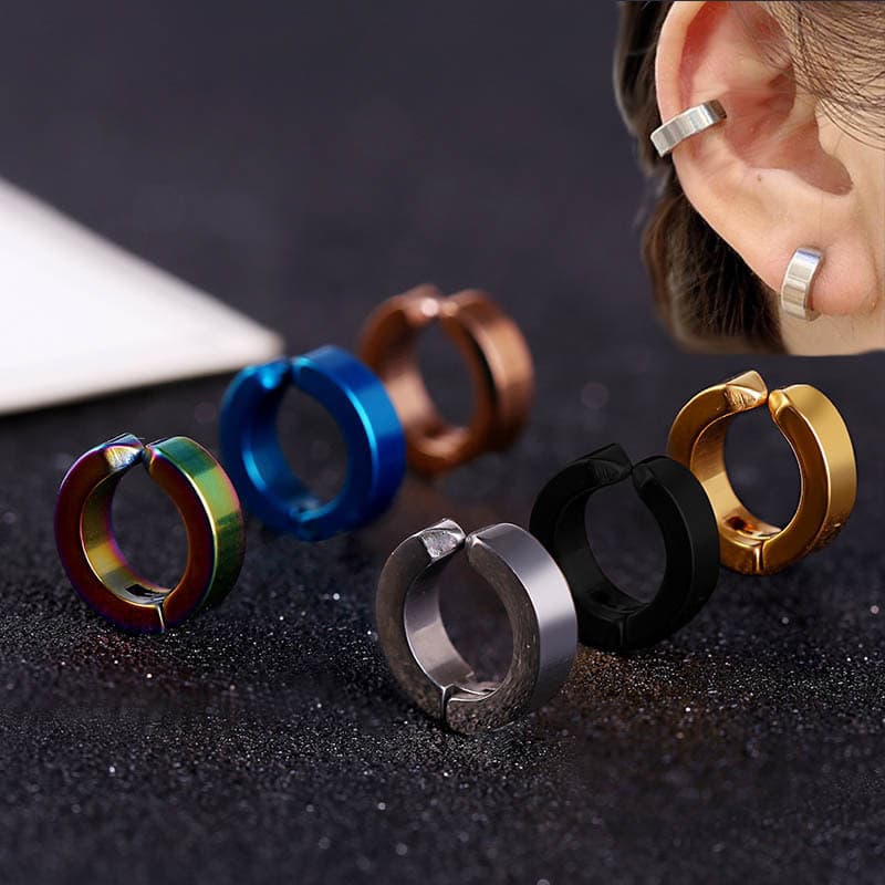 メンズピアス シンプルフープイヤーカフ