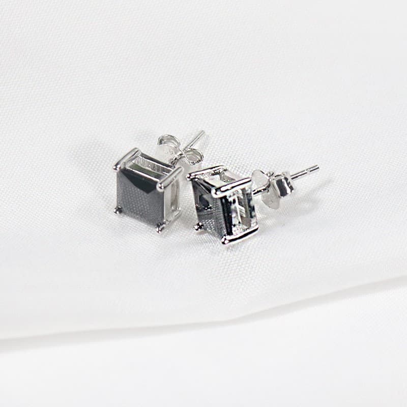 メンズピアス シンプル四角形 スタッドピアス