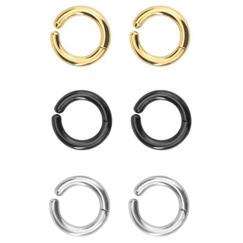 メンズピアス シンプル輪状イヤリング