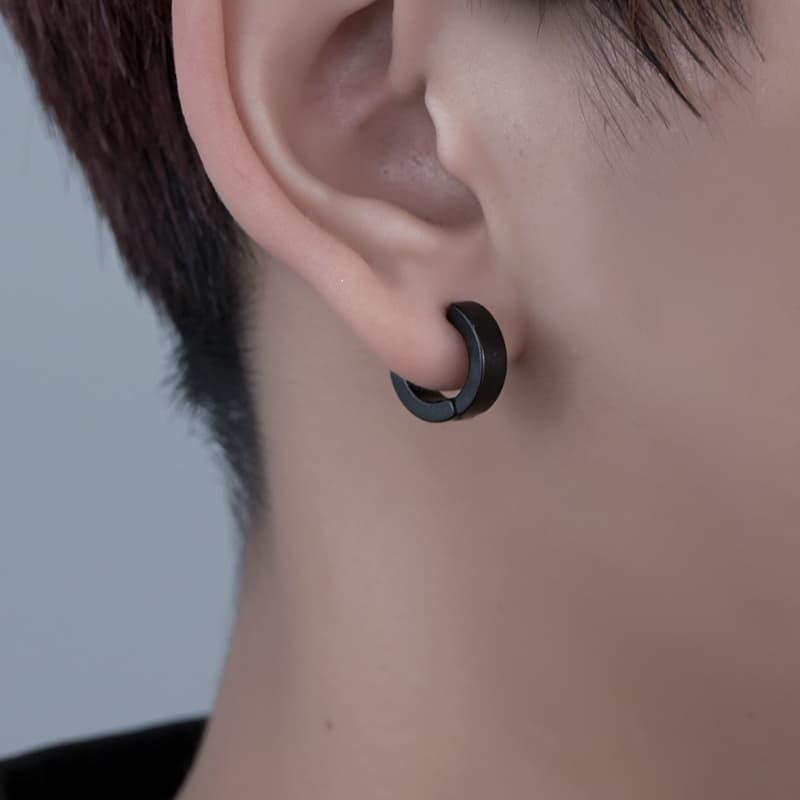 メンズピアス シンプルフープピアス