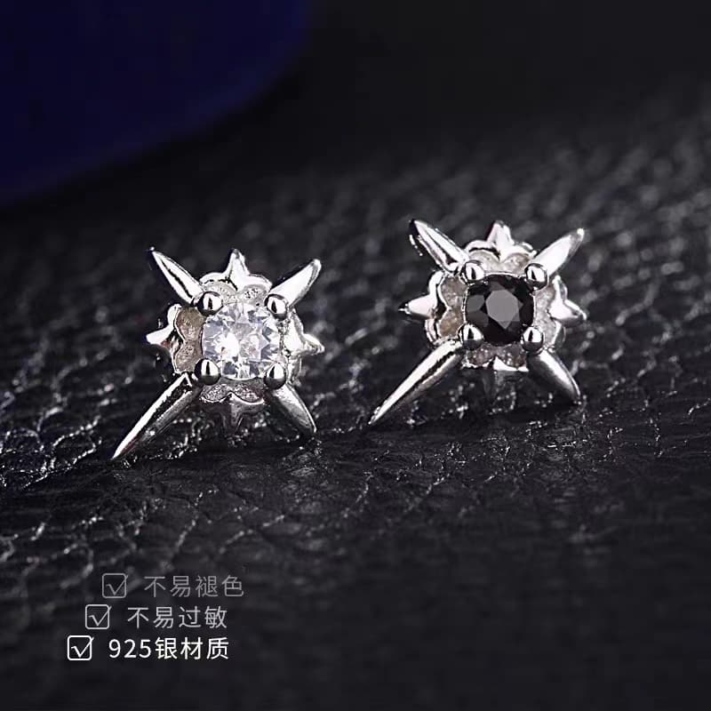 メンズピアス 北極星モチーフ シンプルスタッドピアス