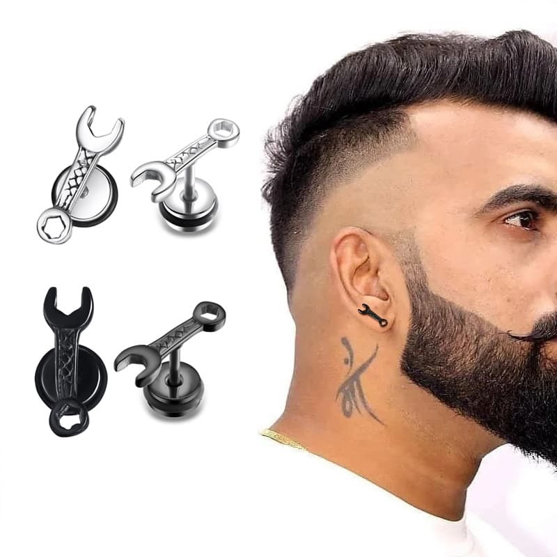 メンズピアス 工具をモチーフにしたスパナデザインピアス