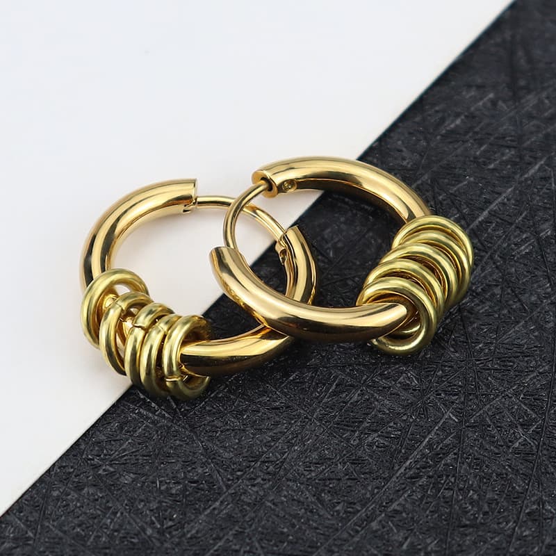 メンズピアス リング風フープピアス