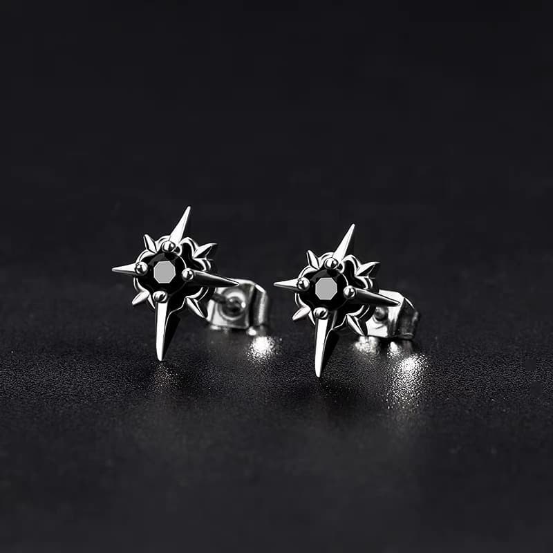 メンズピアス 六芒星スパイクピアス