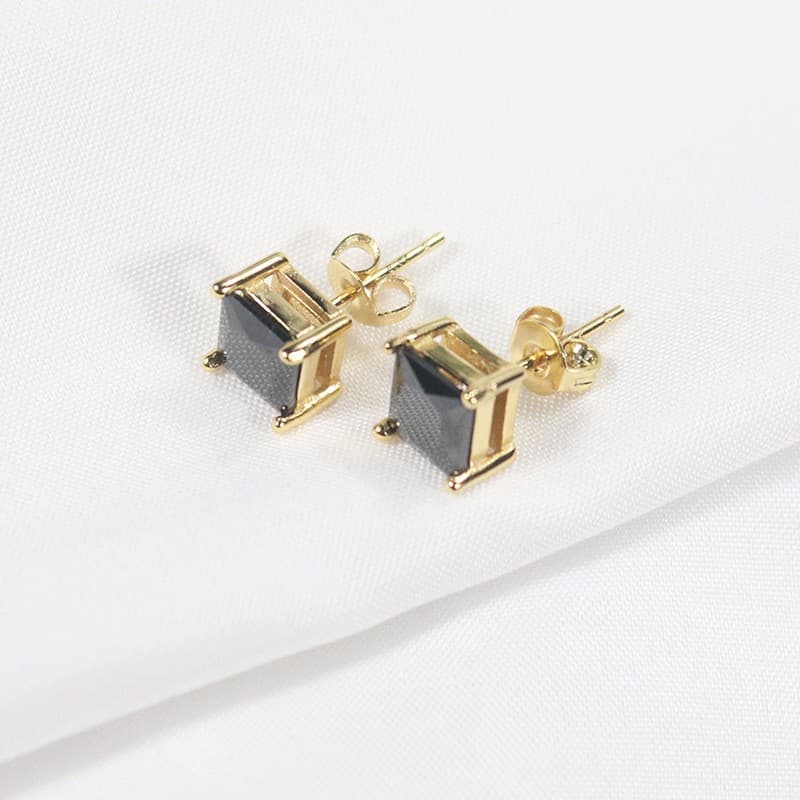 メンズピアス シンプル四角形 スタッドピアス
