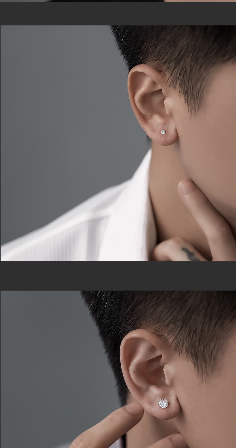 メンズピアス メンズピアス 洗練キュービックジルコニアピアス