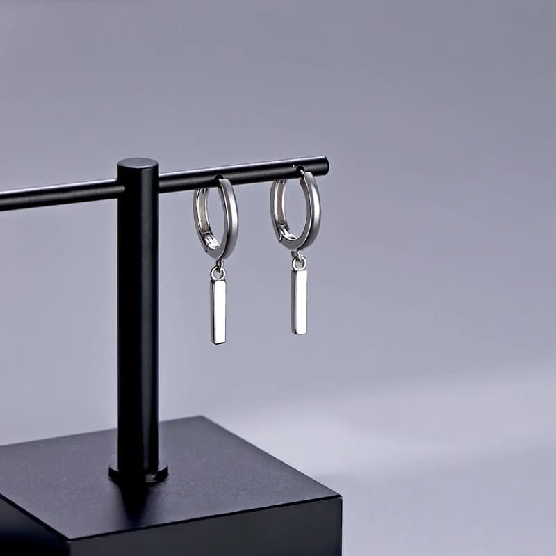 メンズピアス スタイリッシュ バーフープピアス