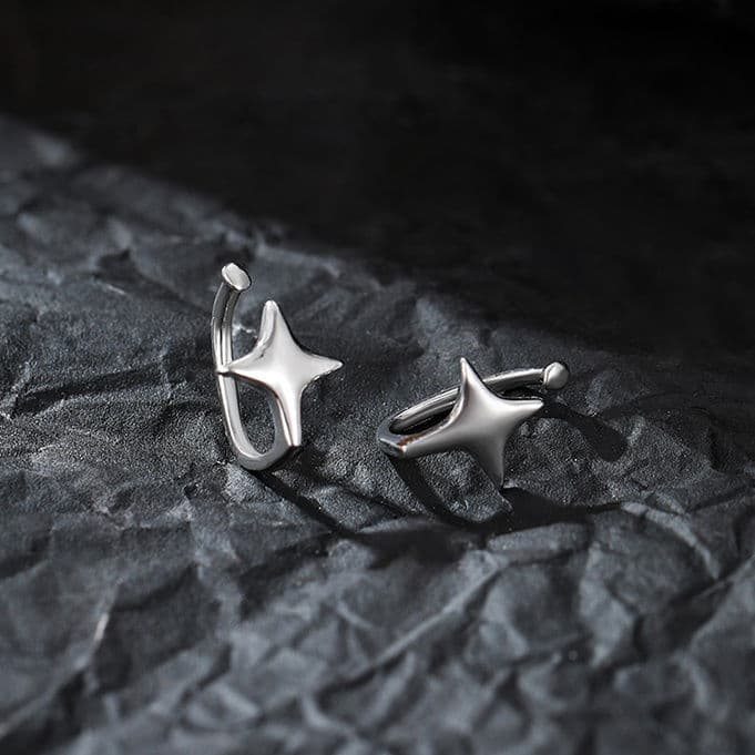 メンズピアス イヤーカフ 輝星四角 フィットイヤーカフ