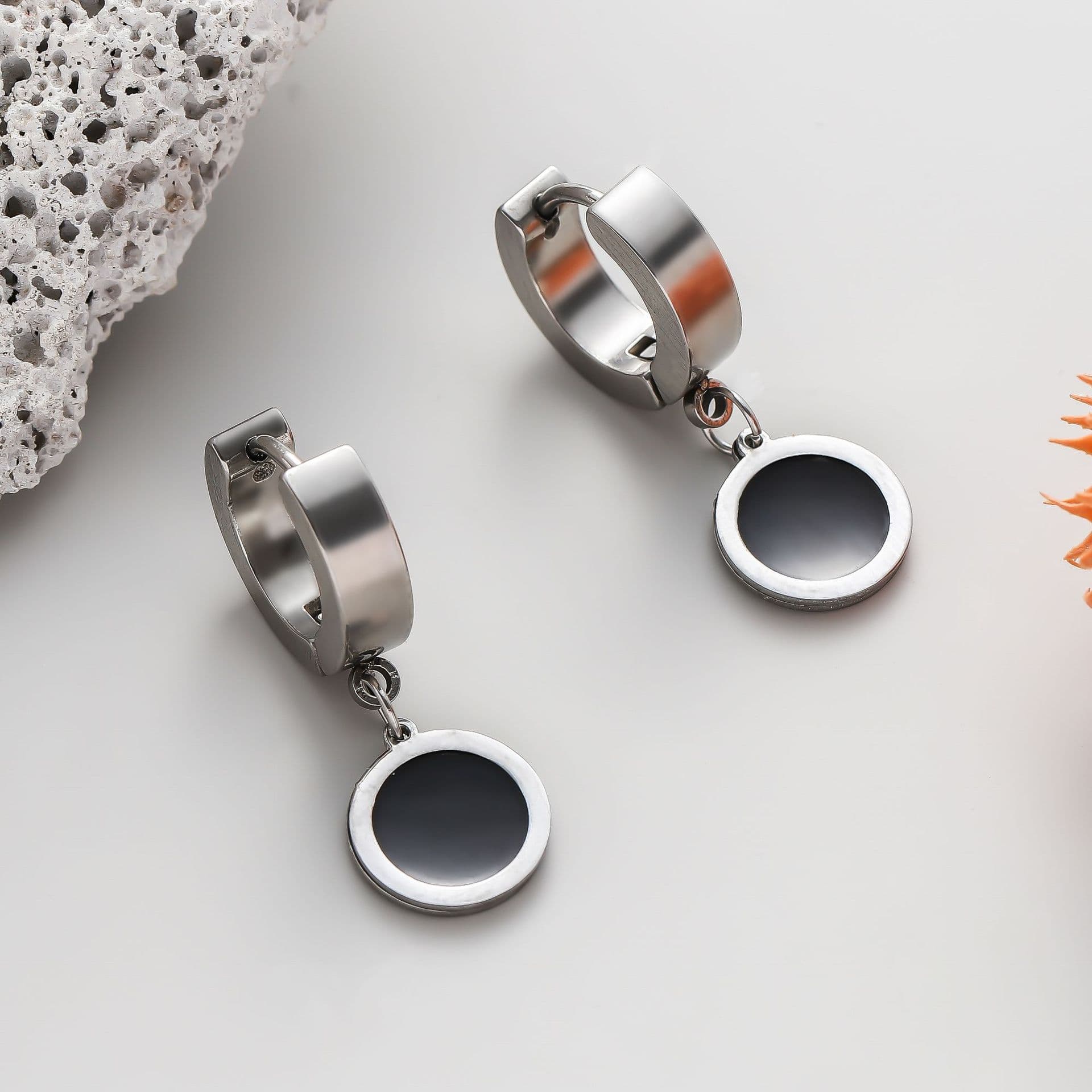 メンズピアス モダンサークル フープピアス