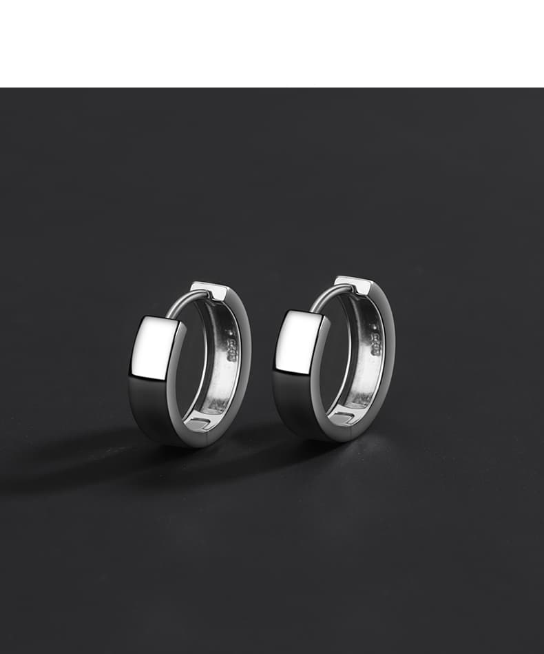 メンズピアス シンプル輪型フープピアス