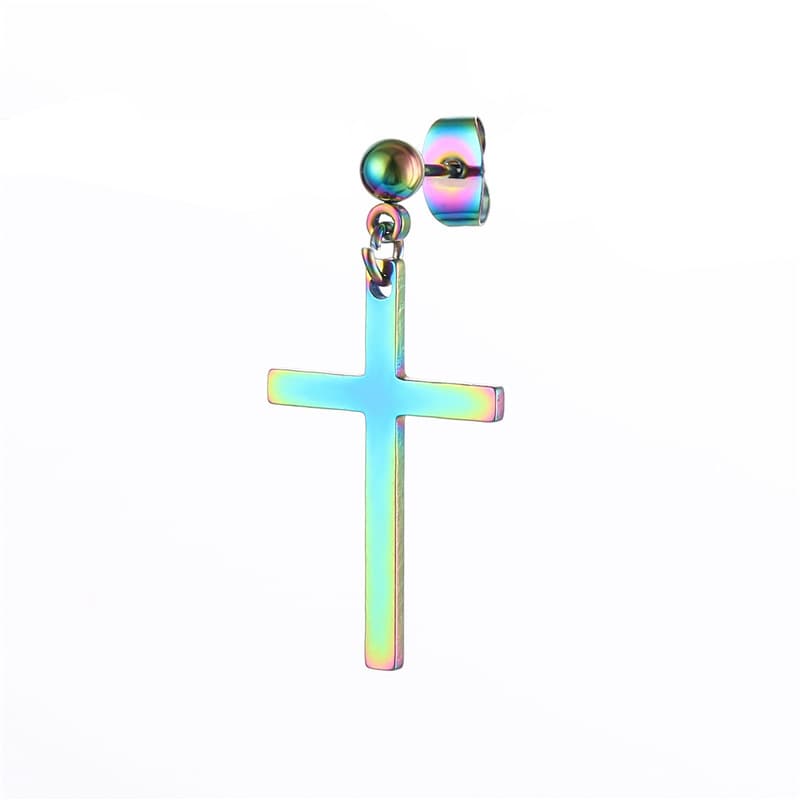 メンズピアス クロス型ゆらゆらピアス