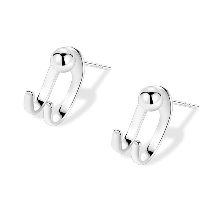 メンズピアス ステンレス製 シンプル フープピアス