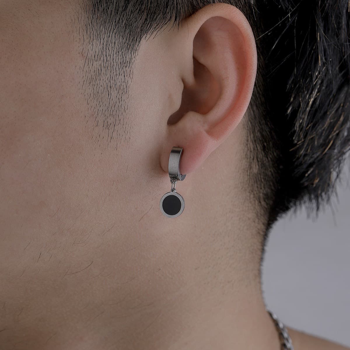 メンズピアス モダンサークル フープピアス