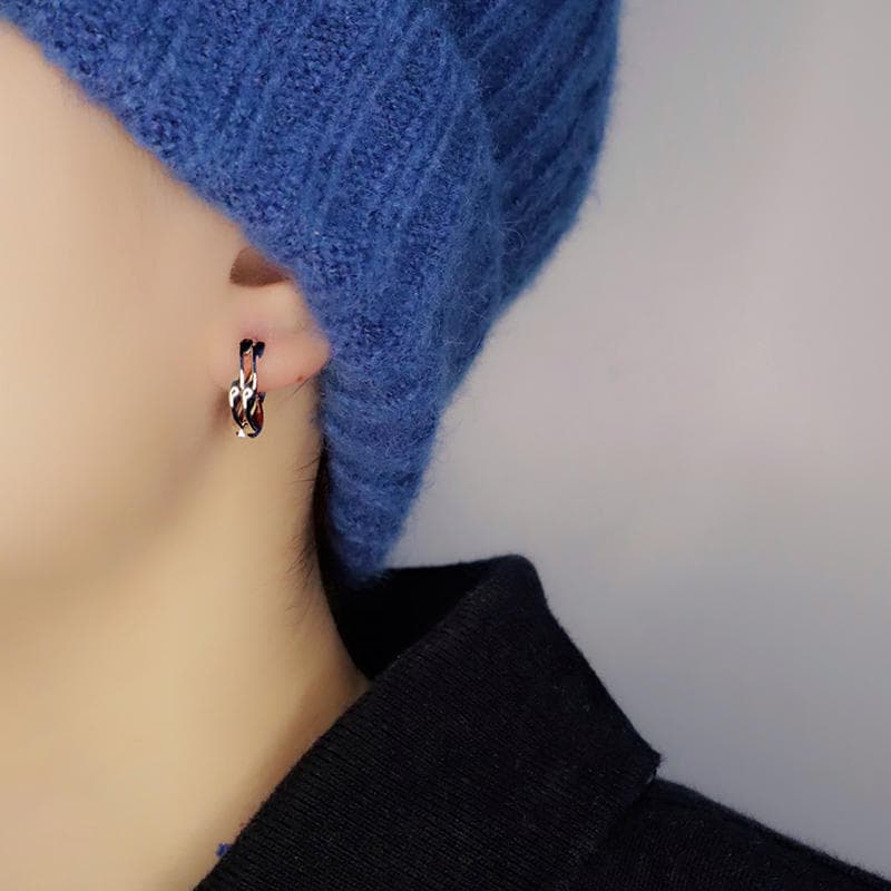 メンズピアス ねじれフープイヤリング